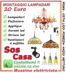 montaggio lampadario su Roma